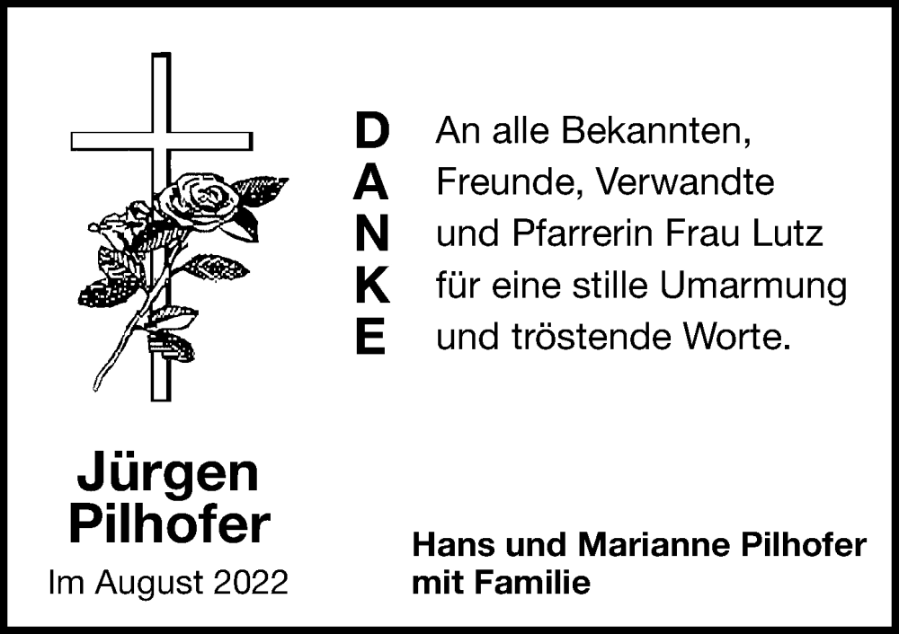  Traueranzeige für Jürgen Pilhofer vom 24.09.2022 aus Hersbrucker Zeitung Lokal