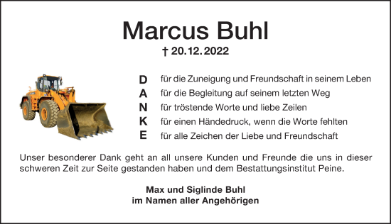 Traueranzeige von Marcus Buhl von Gesamtausgabe Nürnberger Nachrichten/ Nürnberger Ztg.