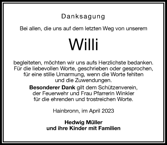 Traueranzeige von Willi  von Nordbayerische Nachrichten Pegnitz Lokal