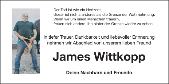 Traueranzeige von James Wittkopp von Fürther Nachrichten Lokal