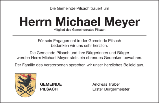 Traueranzeige von Michael Meyer von Neumarkter Nachrichten Lokal