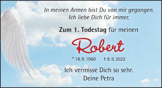 Traueranzeige von Robert  von Gesamtausgabe Nürnberger Nachrichten/ Nürnberger Ztg.