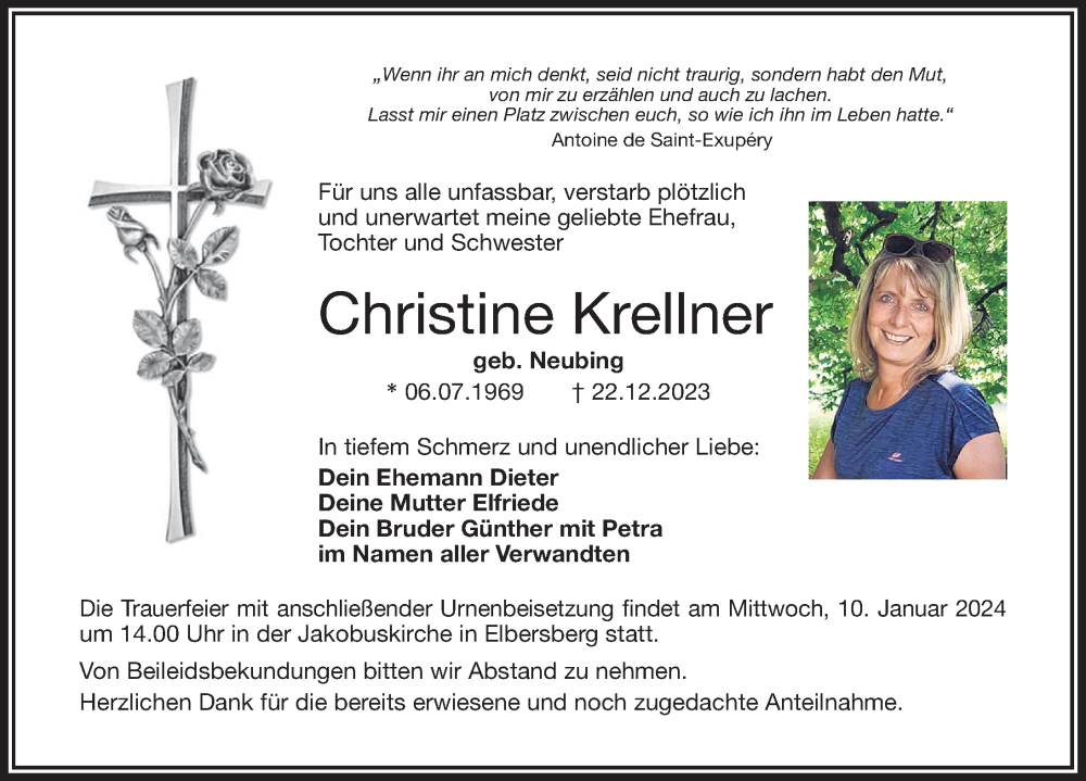 Christine Krellner Traueranzeige 9aee2984 168f 4cfc A934 9585b37590d4 