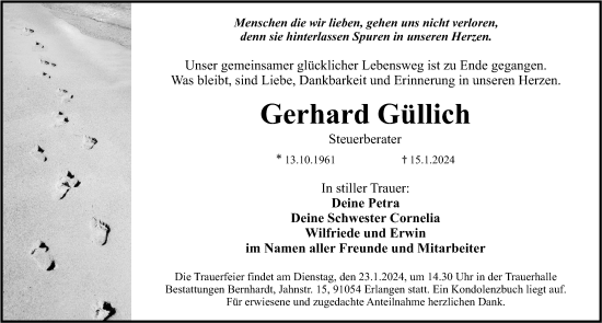 Traueranzeige von Gerhard Güllich von HRHV,G,HEN