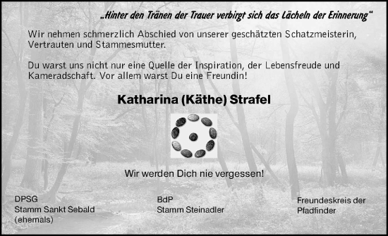 Traueranzeige von Katharina Strafel von Erlanger Nachrichten Lokal