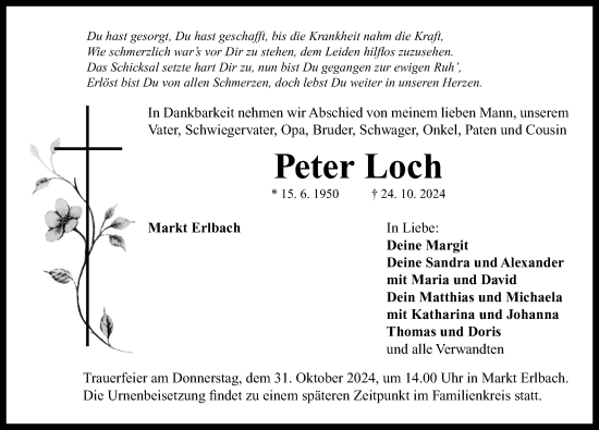 Traueranzeige von Peter Loch von Fürther Nachrichten Lokal