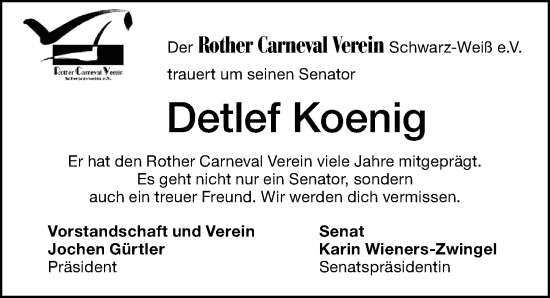 Traueranzeige von Detlef Koenig von Roth-Hilpoltsteiner Volkszeitung Lokal