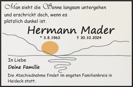 Traueranzeige von Hermann Mader von Roth-Hilpoltsteiner Volkszeitung Lokal