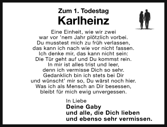 Traueranzeige von Karlheinz  von Gesamtausgabe Nürnberger Nachrichten/ Nürnberger Ztg.