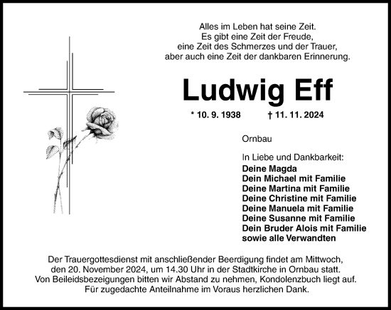 Traueranzeige von Ludwig Eff von Altmühl-Bote Lokal