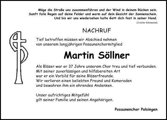 Traueranzeige von Martin Söllner von Altmühl-Bote Lokal