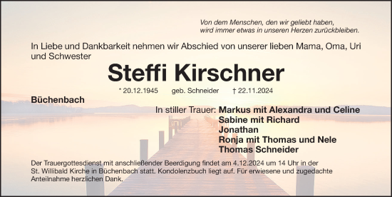 Traueranzeige von Steffi Kirschner von Roth-Hilpoltsteiner Volkszeitung Lokal