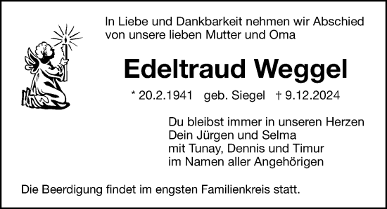 Traueranzeige von Edeltraud Weggel von Fürther Nachrichten Lokal