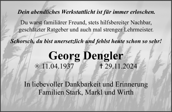 Traueranzeige von Georg Dengler von Erlanger Nachrichten Lokal