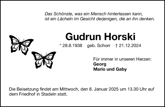 Traueranzeige von Gudrun Horski von Fürther Nachrichten Lokal