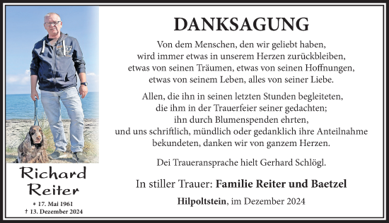 Traueranzeige von Richard Reiter von Roth-Hilpoltsteiner Volkszeitung Lokal