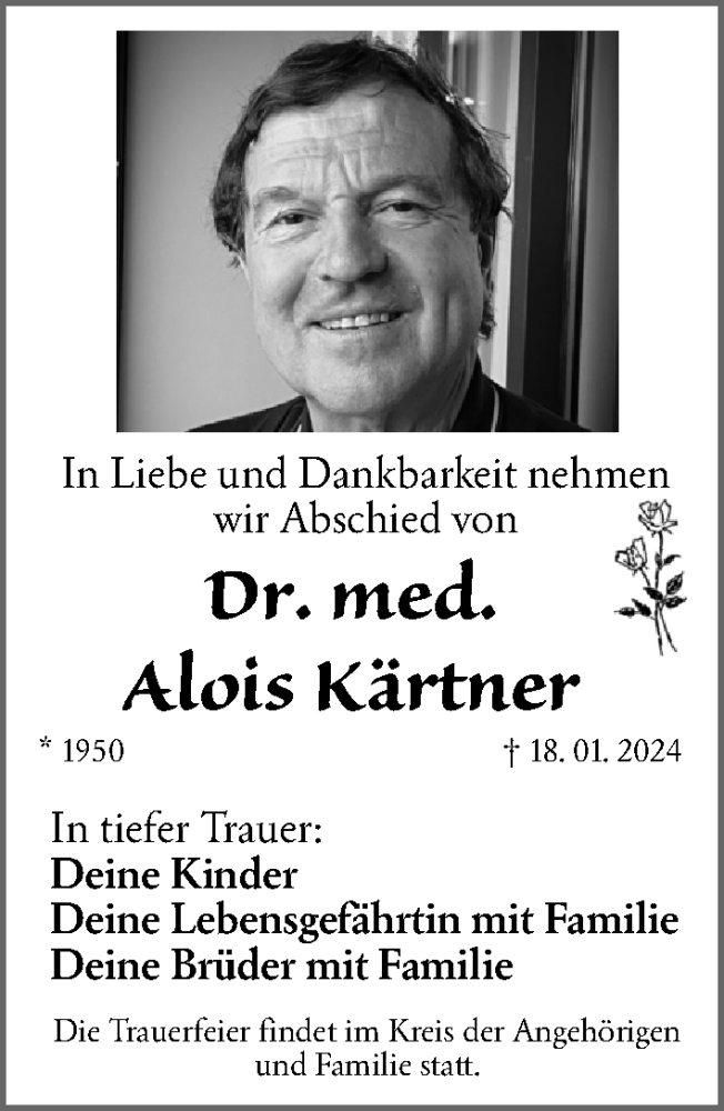  Traueranzeige für Alois Kärtner vom 22.02.2024 aus Gesamtausgabe Nürnberger Nachrichten/ Nürnberger Ztg.