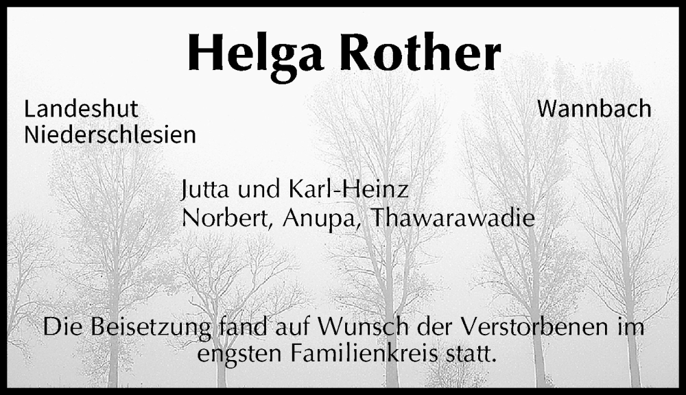  Traueranzeige für Helga Rother vom 10.02.2024 aus Nordbayerische Nachrichten Forchheim Lokal