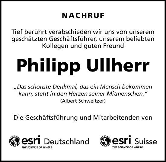 Traueranzeige von Philipp Ullherr von G,HHZ