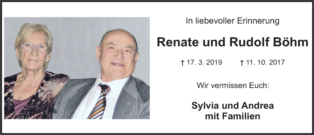  Traueranzeige für Renate Böhm vom 16.03.2024 aus Nordbayerische Nachrichten Pegnitz Lokal