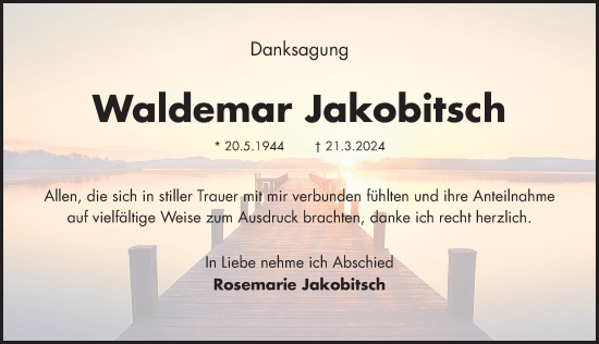 Traueranzeige von Waldemar Jakobitsch von Schwabacher Tagblatt Lokal