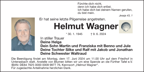 Traueranzeige von Helmut Wagner von Fürther Nachrichten Lokal