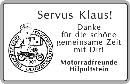 Traueranzeige von Klaus  von Roth-Hilpoltsteiner Volkszeitung Lokal