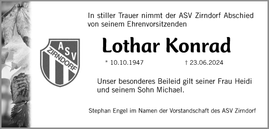 Traueranzeige von Lothar Konrad von Fürther Nachrichten Lokal