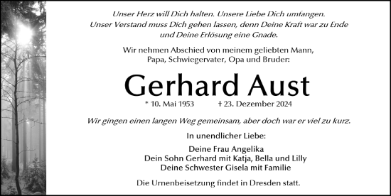 Traueranzeige von Gerhard Aust von Gesamtausgabe Nürnberger Nachrichten/ Nürnberger Ztg.