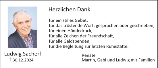 Traueranzeige von Ludwig Sacherl von Erlanger Nachrichten Lokal