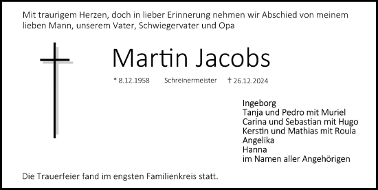 Traueranzeige von Martin Jacobs von Erlanger Nachrichten Lokal