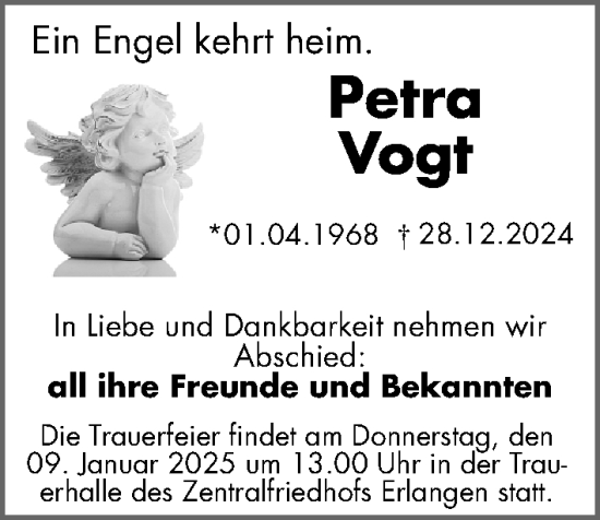 Traueranzeige von Petra Vogt von Erlanger Nachrichten Lokal