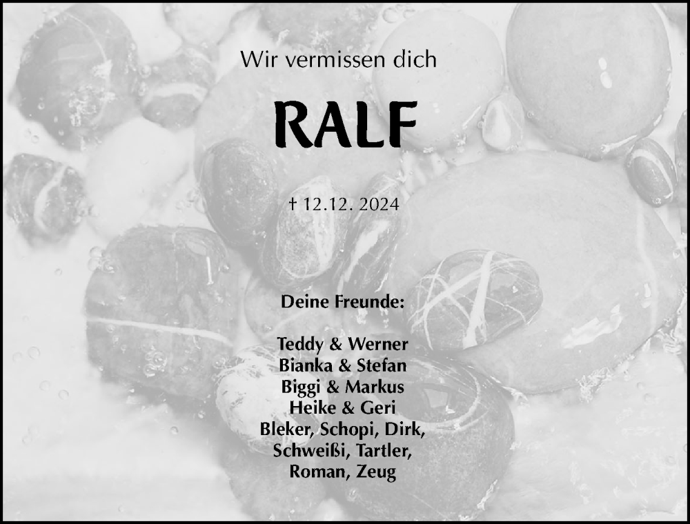  Traueranzeige für Ralf Prosiegel vom 11.01.2025 aus Fürther Nachrichten Lokal