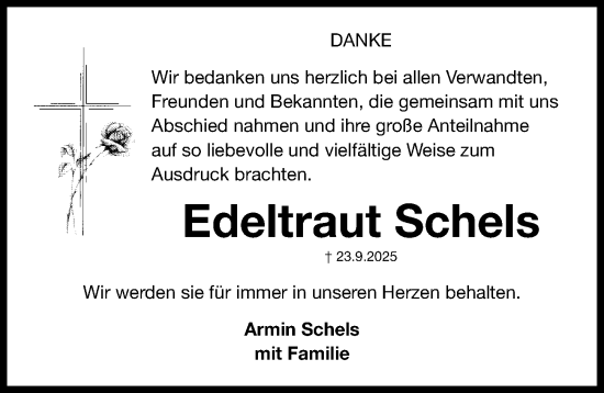 Traueranzeige von Edeltraut Schels von Fürther Nachrichten Lokal