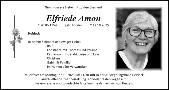 Traueranzeige von Elfriede Amon von Roth-Hilpoltsteiner Volkszeitung Lokal