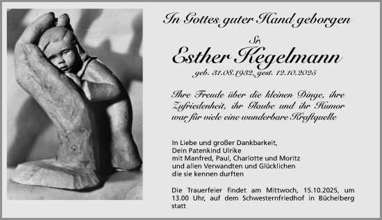 Traueranzeige von Esther Kegelmann von Altmühl-Bote Lokal