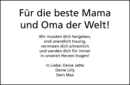 Traueranzeige von Gisela Raschke von Gesamtausgabe Nürnberger Nachrichten/ Nürnberger Ztg.