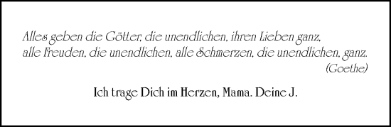 Traueranzeige von In Gedenken  von Gesamtausgabe Nürnberger Nachrichten/ Nürnberger Ztg.