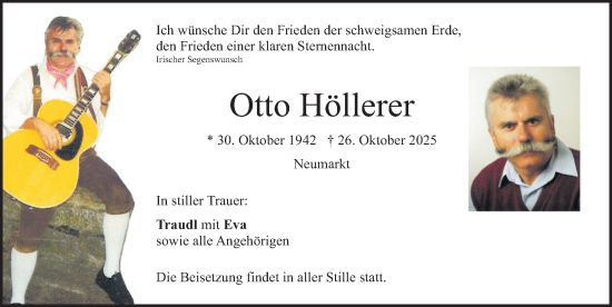 Traueranzeige von Otto Höllerer von Neumarkter Nachrichten Lokal