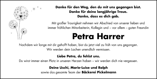 Traueranzeige von Petra Harrer von Erlanger Nachrichten Lokal