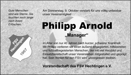 Traueranzeige von Philipp Arnold von Altmühl-Bote Lokal