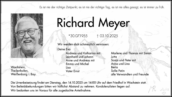 Traueranzeige von Richard Meyer von Altmühl-Bote Lokal