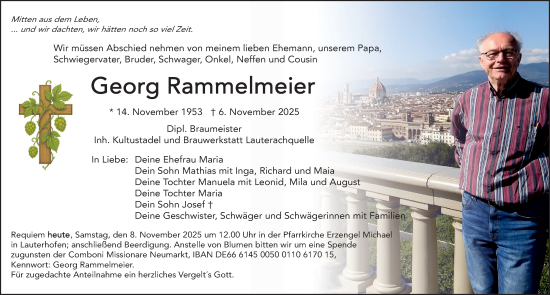 Traueranzeige von Georg Rammelmeier von Neumarkter Nachrichten Lokal