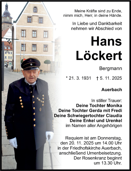 Traueranzeige von Hans Löckert von Nordbayerische Nachrichten Pegnitz Lokal
