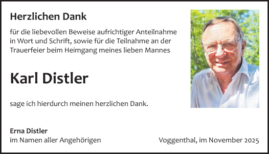 Traueranzeige von Karl Distler von Neumarkter Nachrichten Lokal