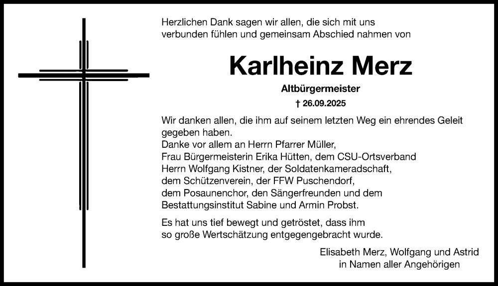  Traueranzeige für Karlheinz Merz vom 08.11.2025 aus Fürther Nachrichten Lokal