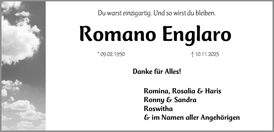 Traueranzeige von Romano Englaro von Erlanger Nachrichten Lokal