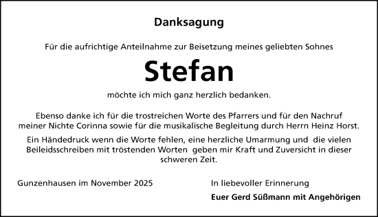 Traueranzeige von Stefan  von Altmühl-Bote Lokal