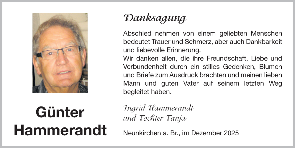  Traueranzeige für Günter Hammerandt vom 06.12.2025 aus Erlanger Nachrichten/ Nordbayer. Nachrichten Forchheim