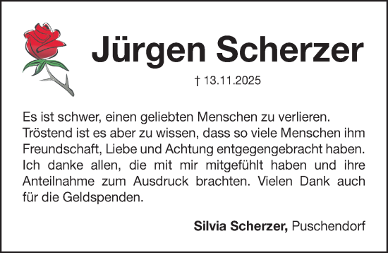 Traueranzeige von Jürgen Scherzer von Fürther Nachrichten Lokal